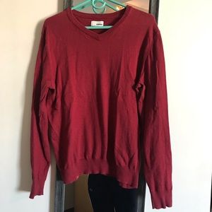 Red v neck sweater